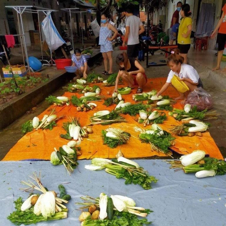 Để có những phần rau củ như thế này là cả một hành trình không phải dễ khi chuyển đến được những túi nông sản đến người dân vùng dịch.