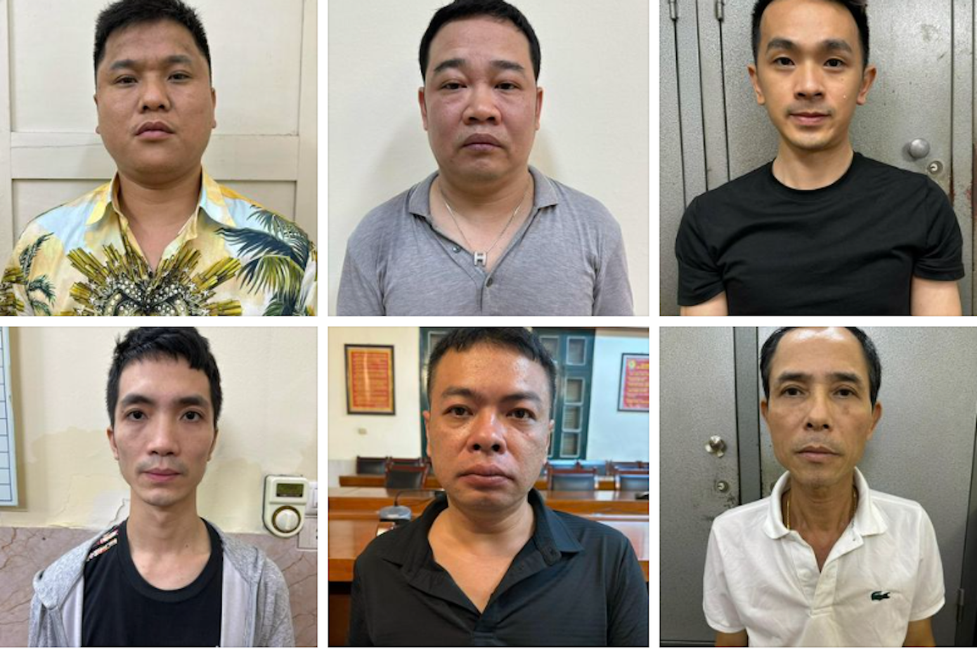 Nhóm đối tượng bị bắt giữ. Ảnh CACC