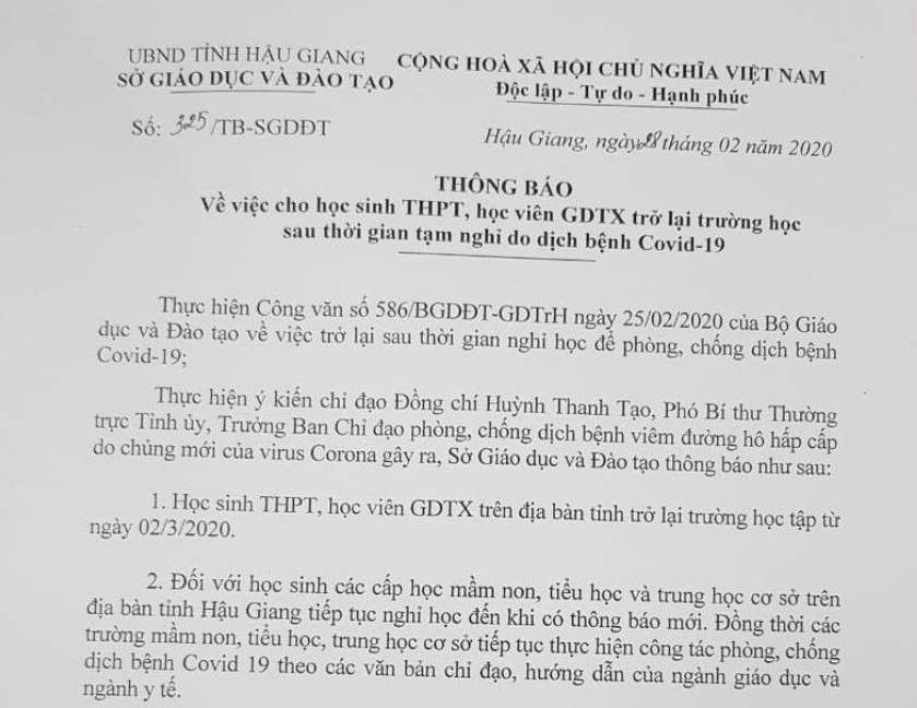 Nghệ An, Hậu Giang chốt thời gian học sinh trở lại trường ảnh 2