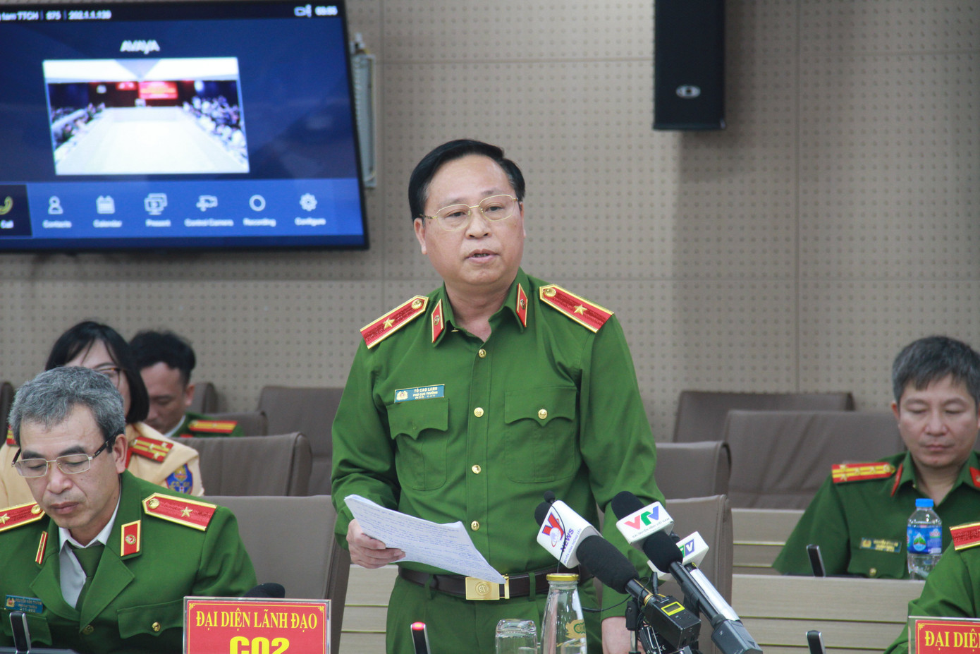 Thiếu tướng Tô Cao Lanh, Phó cục trưởng Cảnh sát hình sự thông tin tại cuộc họp báo.