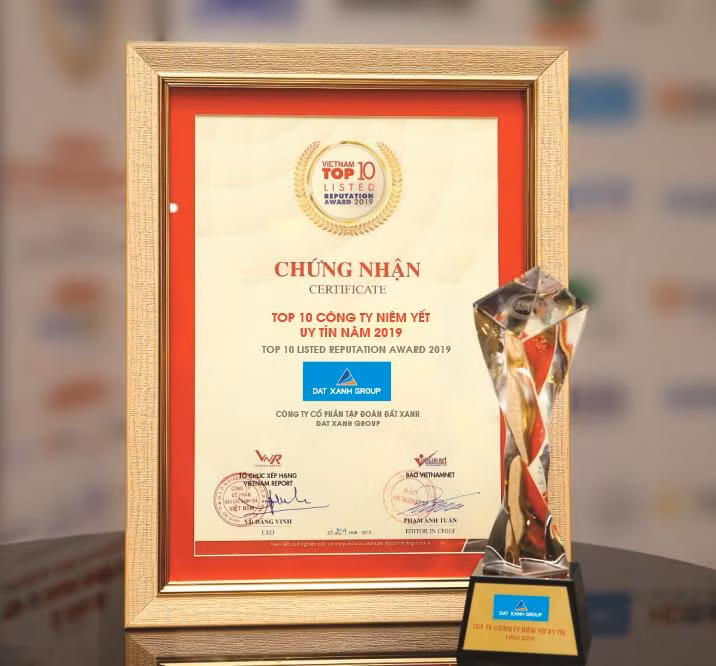 Đất Xanh xuất sắc đạt giải Top 10 công ty niêm yết uy tín năm 2019 ảnh 3