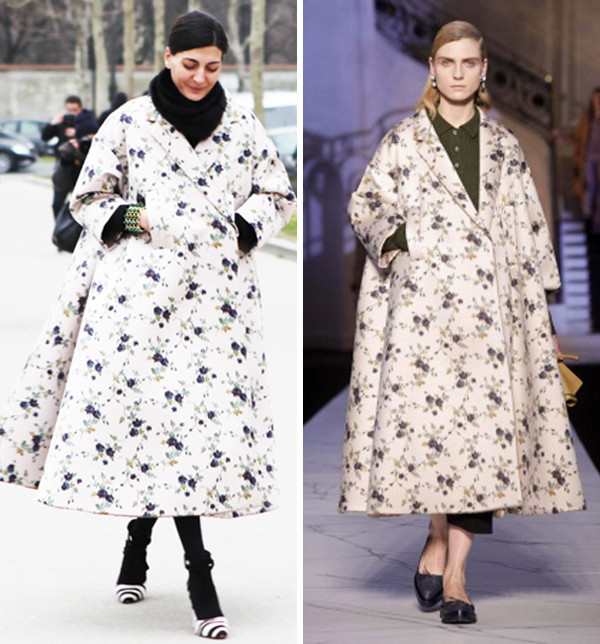 Giovanna Battaglia, biên tập viên thời trang của Uomo Vogue, nổi bật và quý phái trong thiết kế của nhà mốt Rochas khi tham dự tuần lễ thời trang Paris Thu Đông 2013