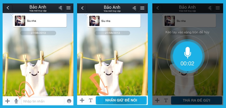 Việc sử dụng tin nhắn thoại trên Zalo rất đơn giản