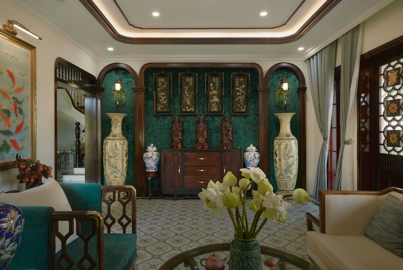 Màu sắc nội thất được phối trộn hài hòa.