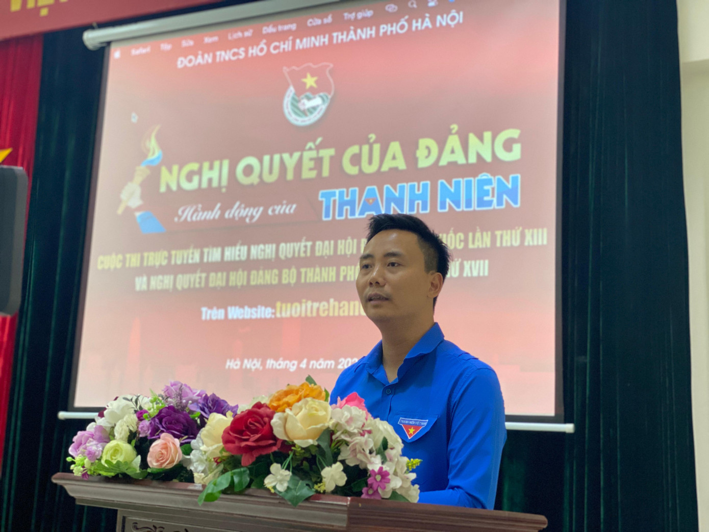 Anh Nguyễn Đức Tiến, Phó Bí thư Thành Đoàn, Chủ tịch Hội LHTN TP Hà Nội phát biểu tại lễ phát động cho biết cuộc thi được triển khai với 2 vòng: Vòng thi tuần và vòng chung kết dưới hình thức sân khấu hóa Anh Nguyễn Đức Tiến, Phó Bí thư Thành Đoàn, Chủ tịch Hội LHTN TP Hà Nội phát biểu tại lễ phát động cho biết cuộc thi được triển khai với 2 vòng: Vòng thi tuần và vòng chung kết dưới hình thức sân khấu hóa