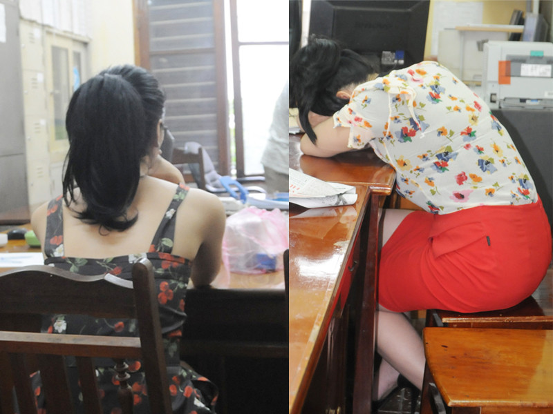 Hai gái mại dâm đã được trả tự do. Ảnh: Tuấn Nguyễn