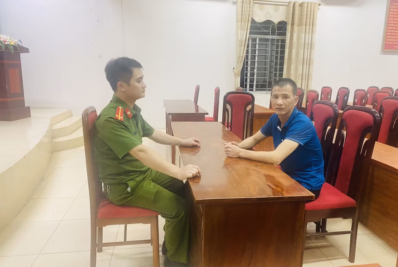 Đối tượng Hưng tại Cơ quan Công an Đối tượng Hưng tại Cơ quan Công an