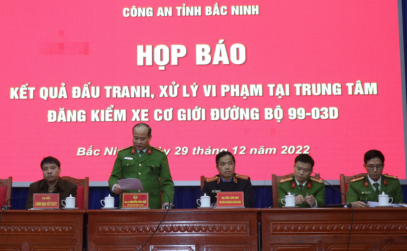 Công an tỉnh Bắc Ninh thông tin về vụ án ở Trung tâm đăng kiểm 99 – 03D Công an tỉnh Bắc Ninh thông tin về vụ án ở Trung tâm đăng kiểm 99 – 03D