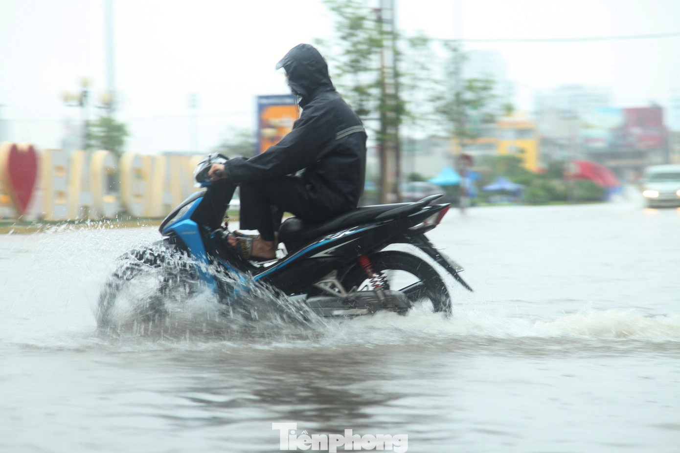 Hiện tại thành phố Bắc Giang vẫn đang mưa to.