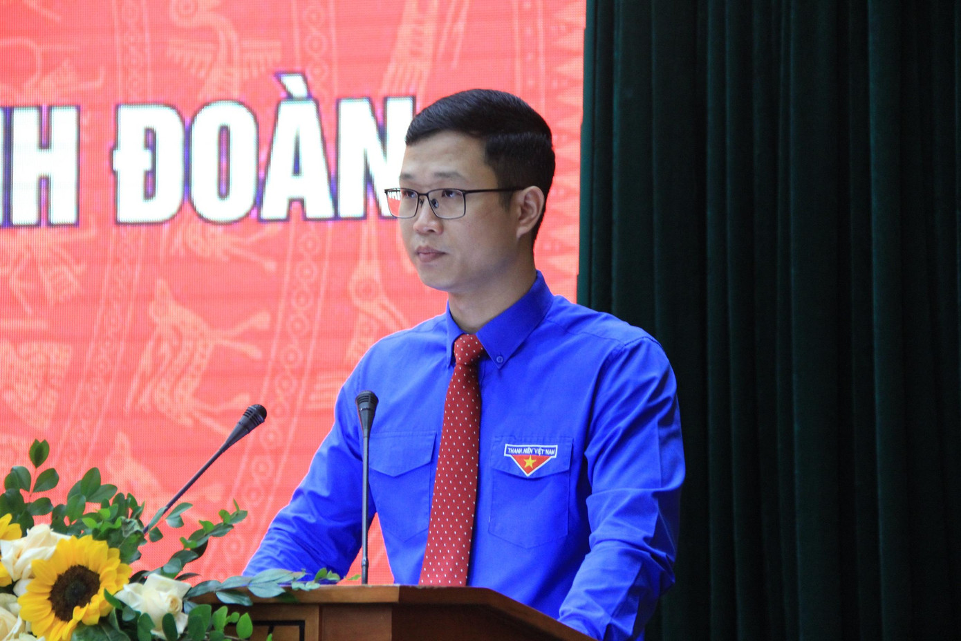 Anh Thân Trung Kiên, Bí thư Tỉnh Đoàn phát biểu tại hội nghị