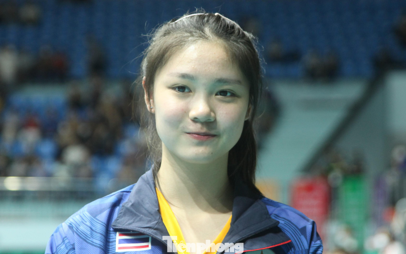 Vận động viên Pitchamon Opatniputh có mặt ở Nhà thi đấu tỉnh Bắc Giang tham gia thi đấu môn cầu lông tại SEA Games 31