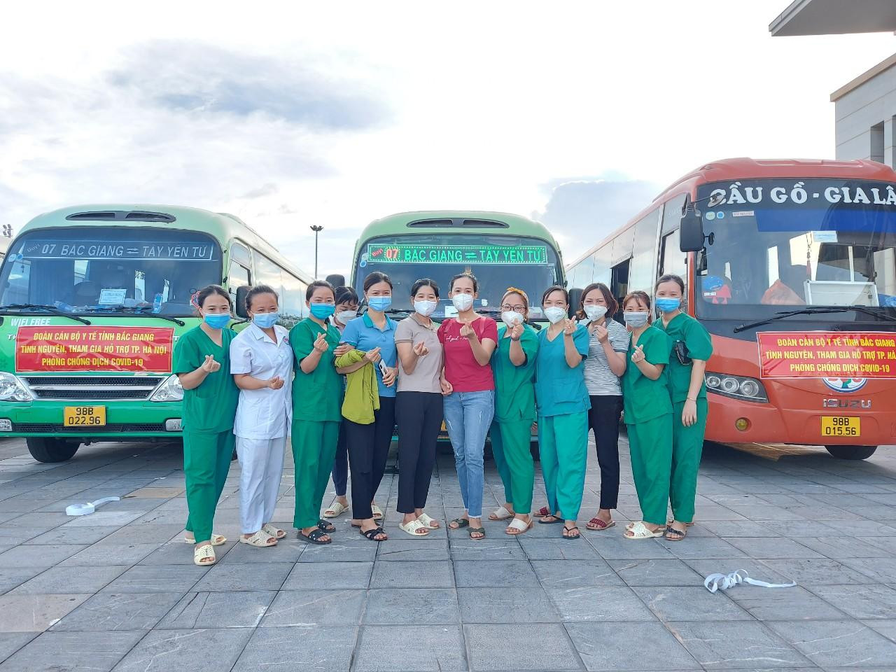 Đoàn cán bộ y tế tỉnh Bắc Giang hỗ trợ Hà Nội chống dịch Đoàn cán bộ y tế tỉnh Bắc Giang hỗ trợ Hà Nội chống dịch