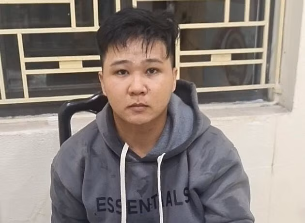 Đối tượng Hoàng tại Cơ quan Công an