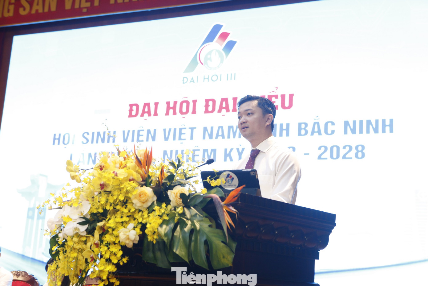 Bí thư T.Ư Đoàn Nguyễn Minh Triết phát biểu tại đại hội. Ảnh: Nguyễn Thắng