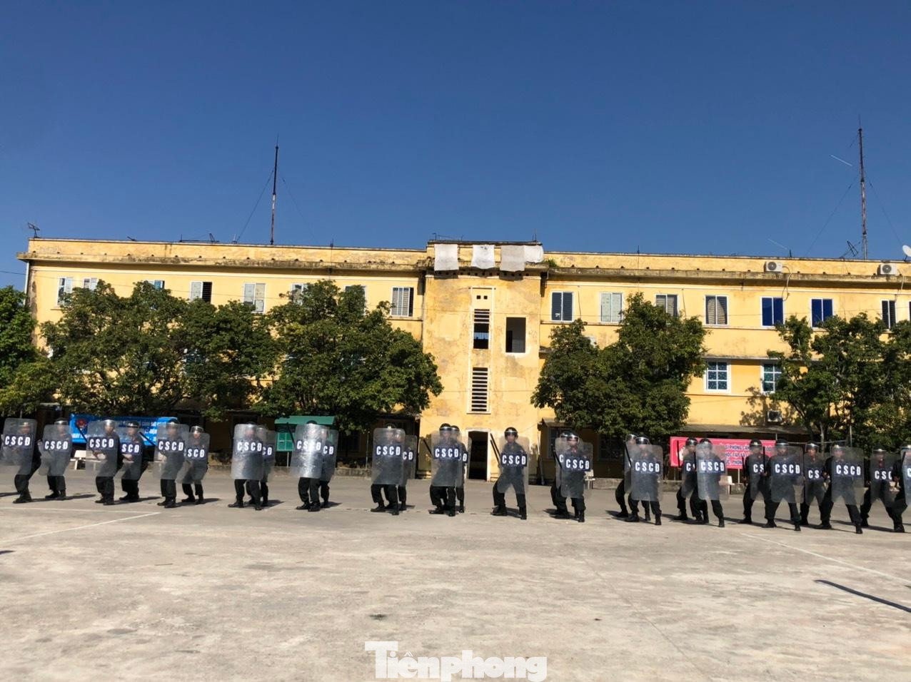 Cảnh sát cơ động, Công an Bắc Giang luyện tập với tình huống xảy ra bạo động.