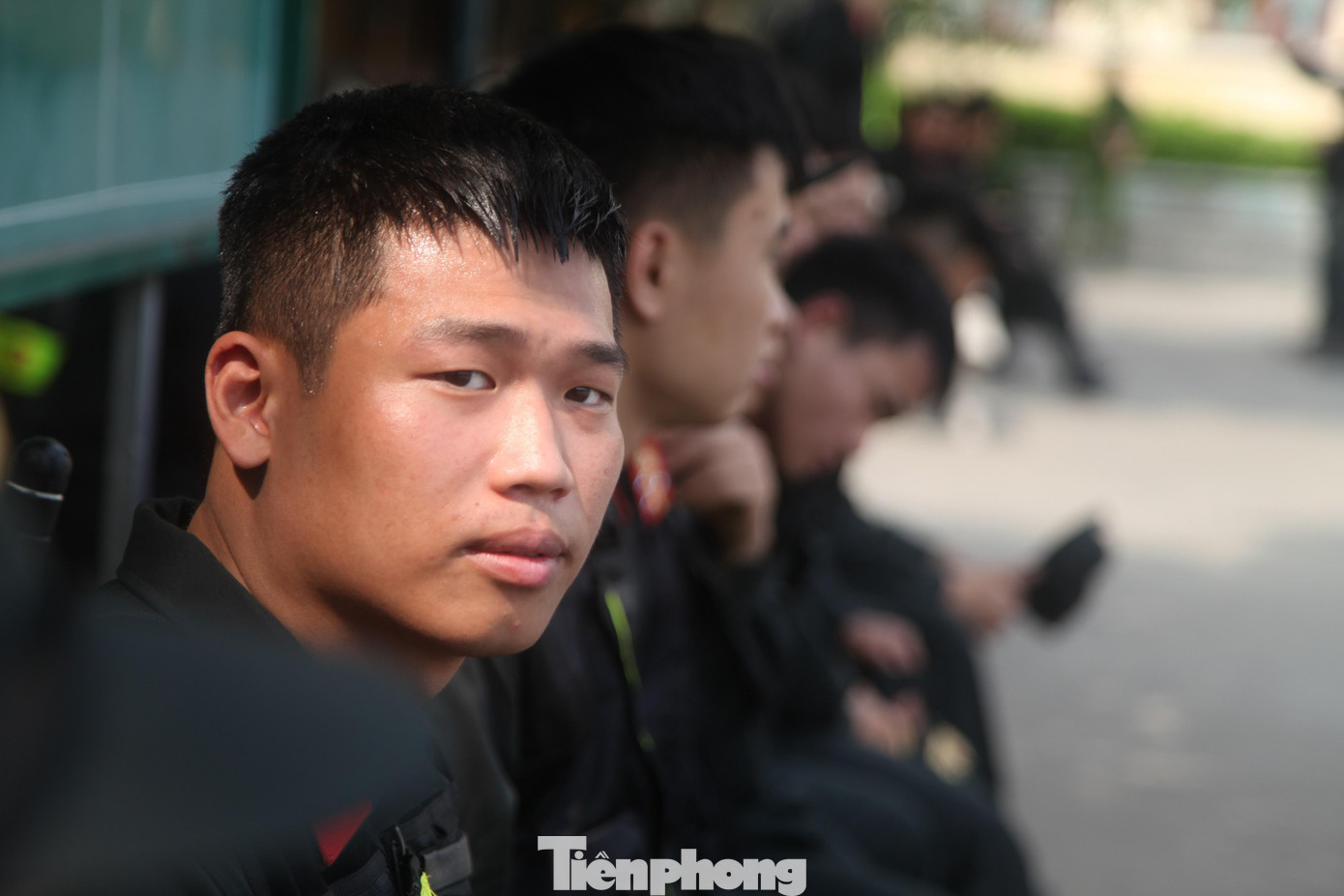 Những giọt mồ hôi của chiến sỹ cảnh sát cơ động, Công an Bắc Giang sau giờ luyện tập.