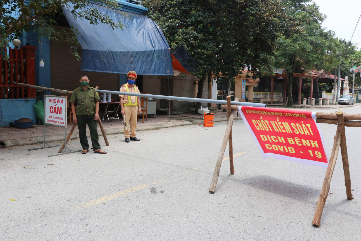 Một chốt kiểm soát dịch ở Bắc Ninh Một chốt kiểm soát dịch ở Bắc Ninh