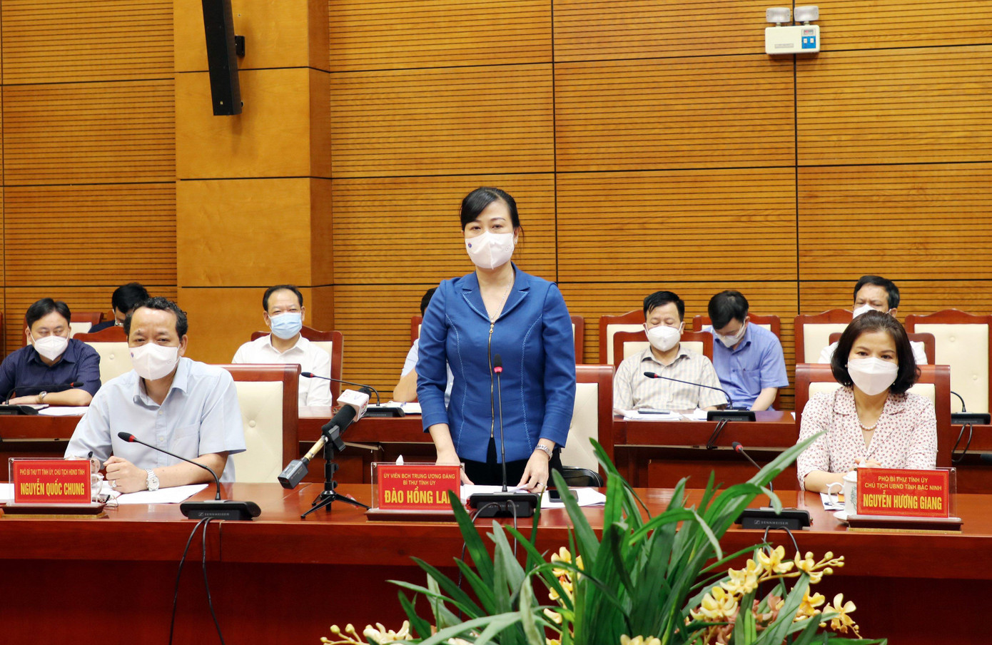 Bí thư Tỉnh ủy Bắc Ninh Đào Hồng Lan phát biểu tại buổi làm việc