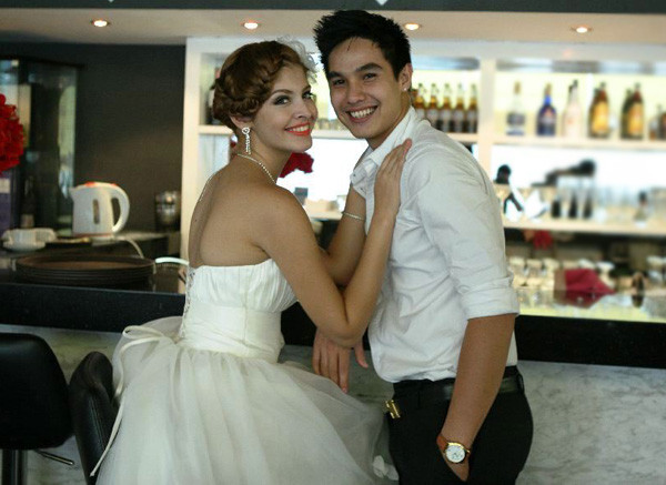 Bộ ảnh của Andrea và Baggio được sự hỗ trợ của chuyên gia trang điểm Linh Jace và trang phục của nhà thiết kế Hợp Giang