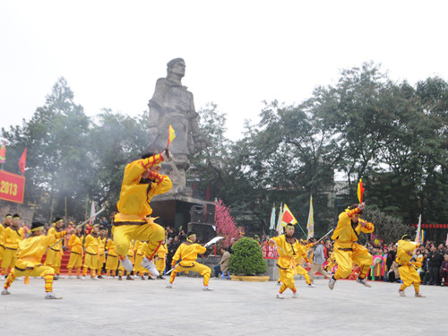 Biểu diễn võ thuật, sống lại hào khí Ngọc Hồi - Đống Đa. Ảnh: T.N