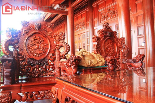 Nhà sàn gỗ lim hoành tráng của đại gia Điện Biên ảnh 11