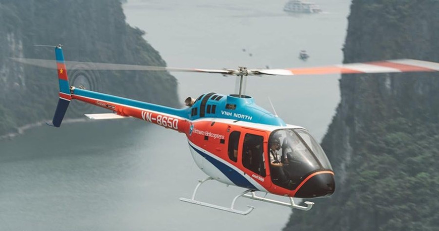 Máy bay trực thăng Bell 505 Jet Ranger X thuộc Công ty Trực thăng Miền Bắc thuộc Tổng Công ty Trực thăng Việt Nam, Binh đoàn 18 (ảnh: Báo Quân đội Nhân dân).