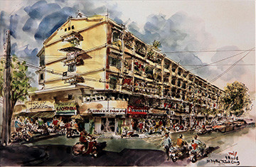 Thương nhớ những khu tập thể Hà Nội qua ký họa ảnh 2