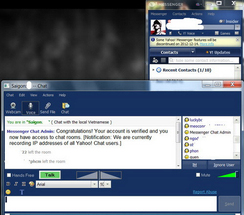 Phòng chat công cộng sẽ đóng cửa sau ngày 14-12-2012