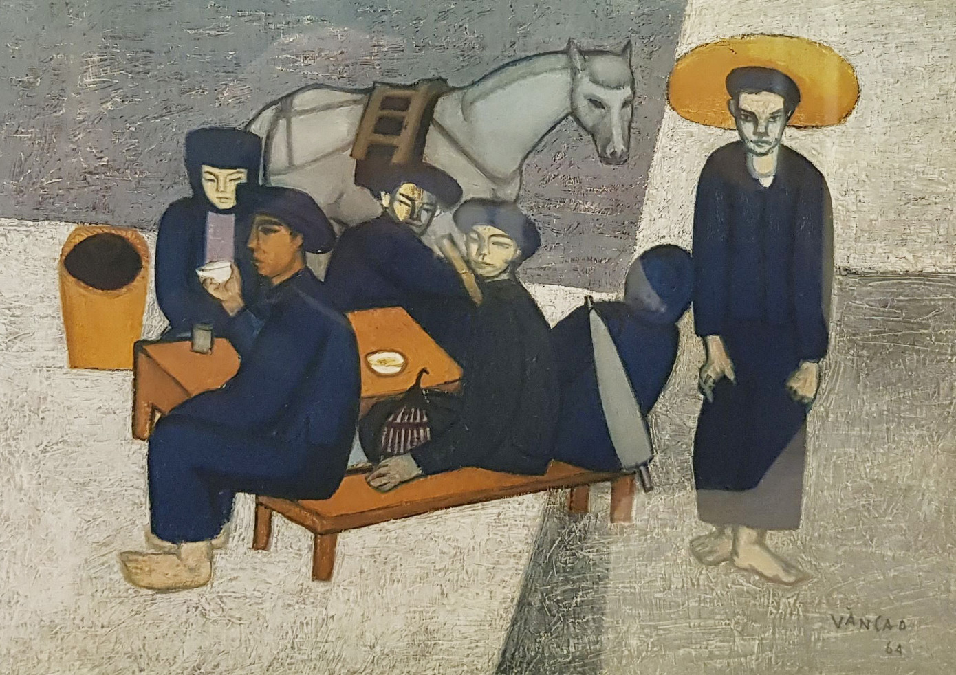 Bức tranh Uống rượu vùng cao của nhạc sĩ Văn Cao. Bức tranh Uống rượu vùng cao của nhạc sĩ Văn Cao.