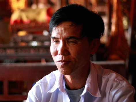 ông Ngô Trọng Phàn, người nhiều năm sưu tầm tư liệu và đứng ra phục dựng điệu múa Bát dật làng Hiệp Lực