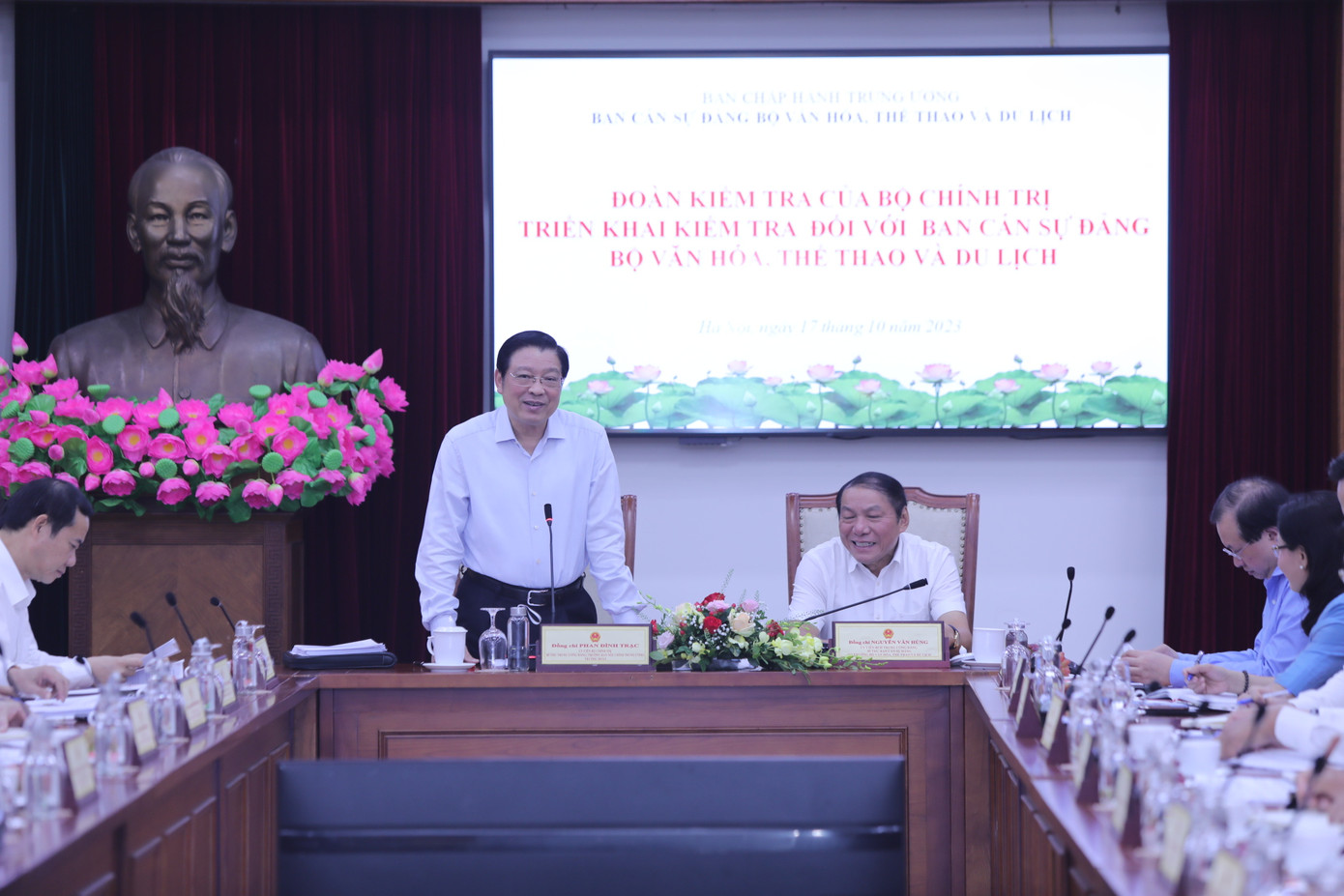 Trưởng Ban Nội chính Trung ương Phan Đình Trạc, Trưởng Đoàn kiểm tra. Ảnh PV