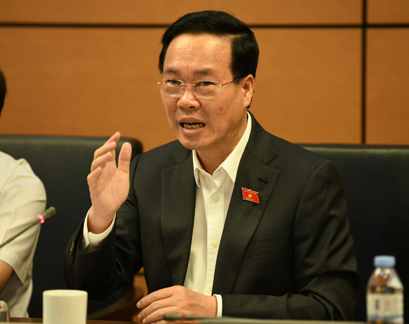 Chủ tịch nước Võ Văn Thưởng phát biểu tại phiên thảo luận. Ảnh: Như Ý