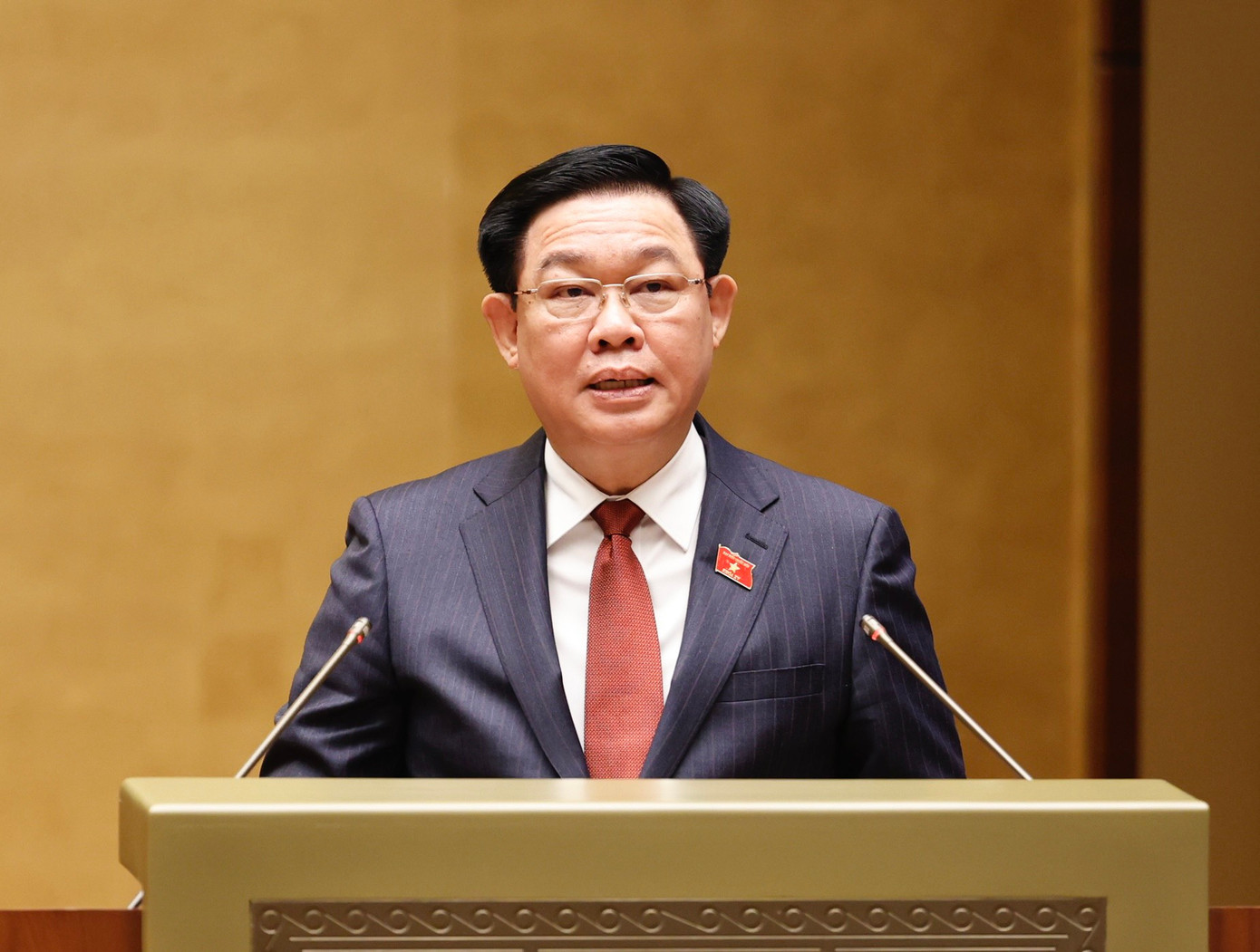 Chủ tịch Quốc hội Vương Đình Huệ phát biểu khai mạc kỳ họp. Ảnh Như Ý Chủ tịch Quốc hội Vương Đình Huệ phát biểu khai mạc kỳ họp. Ảnh Như Ý