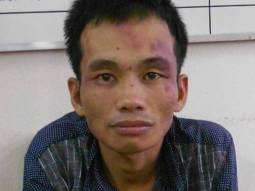 Dương Ngọc Hải tại cơ quan công an sau khi bị bắt