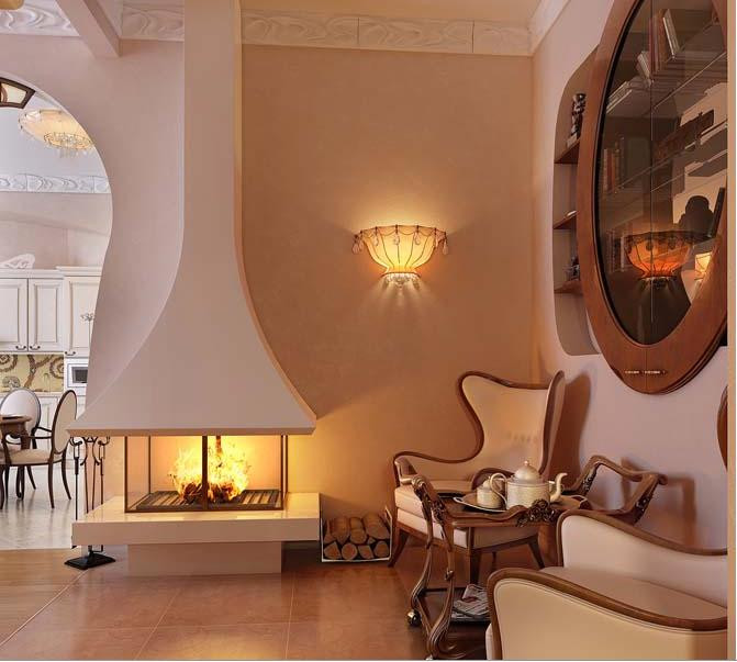 Phòng ngủ với gam màu xanh lam làm chủ đạo. Phòng tắm