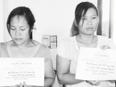 Lang Thị Mai và Vi Thị Hiểu