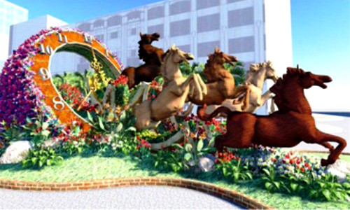 Phác thảo một góc Đường hoa Nguyễn Huệ Tết Giáp Ngọ