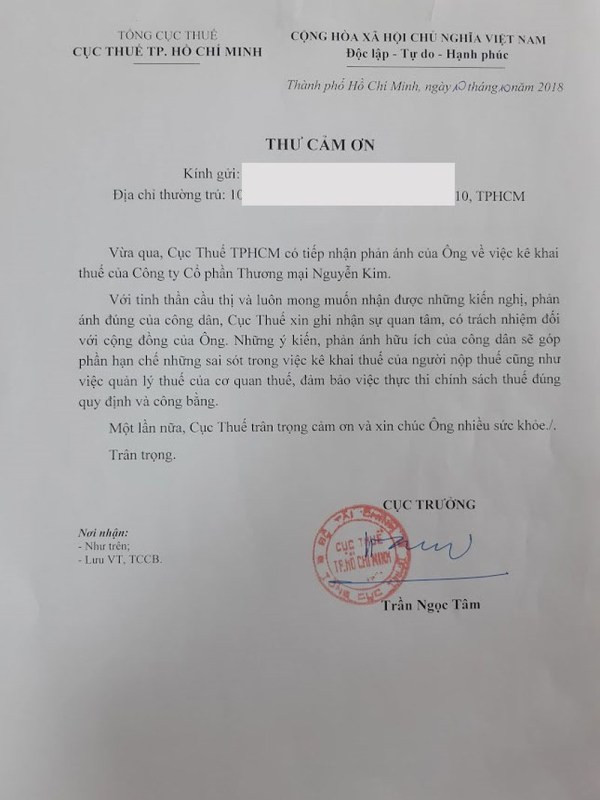 Thưởng 3 triệu đồng người cung cấp thông tin truy thu thuế Nguyễn Kim ảnh 1