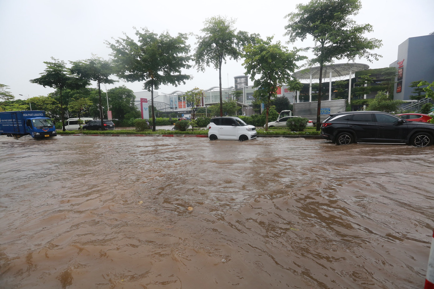 Các phương tiện lò dò đi theo chỉ dẫn.