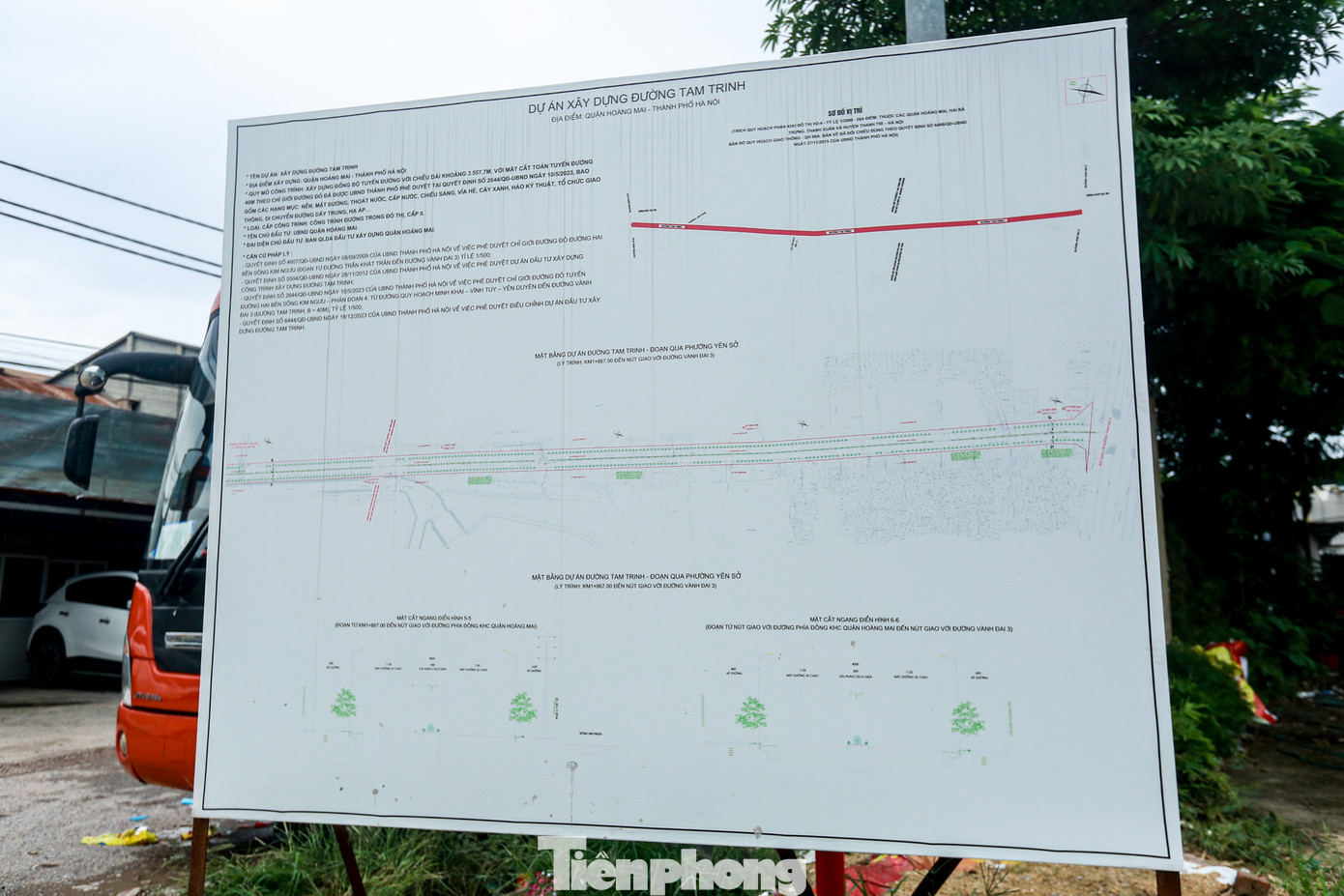 Bảng thông tin dự án xây dựng đường Tam Trinh