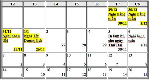 Đề xuất hoán đổi ngày nghỉ dịp Tết dương lịch, 30/4 và 1/5 năm 2019 ảnh 1