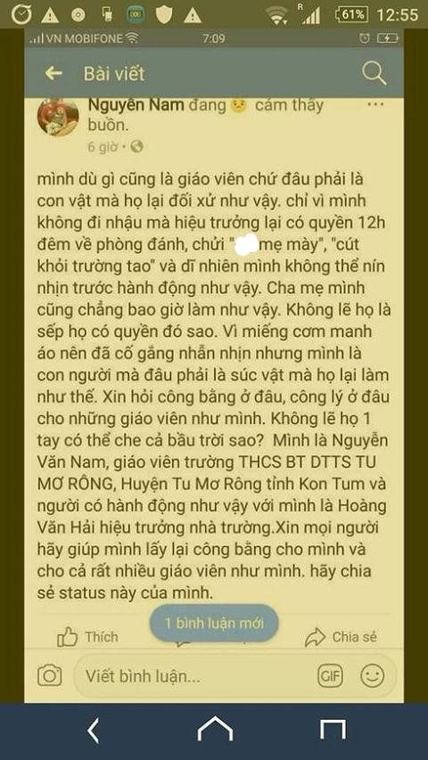 Hiệu trưởng đánh giáo viên vì không nhậu: Người quản lý có tâm? ảnh 1