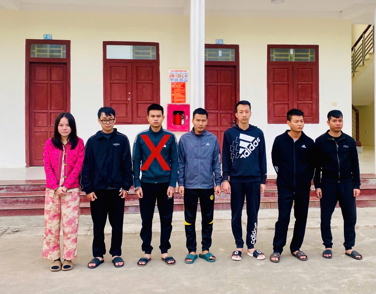 7 đối tượng bị bắt tạm giam. Ảnh do Công an Thanh Hóa cung cấp