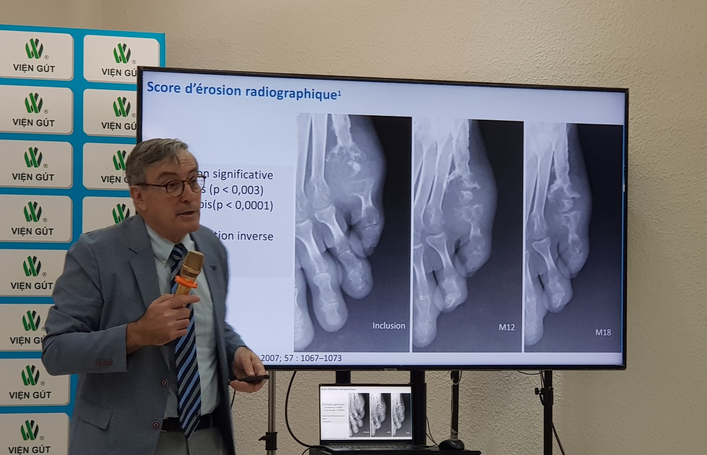 GS Thomas Bardin đánh giá về mô hình điều trị khả quan đang được áp dụng tại Viện Gút GS Thomas Bardin đánh giá về mô hình điều trị khả quan đang được áp dụng tại Viện Gút