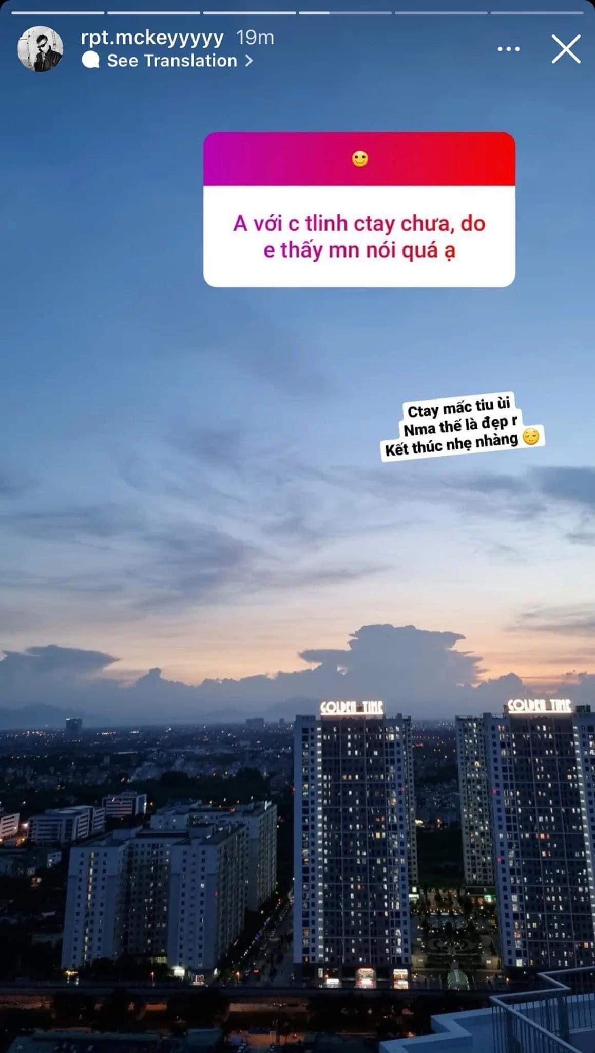 MCK xác nhận anh và tlinh đã chia tay trong êm đẹp