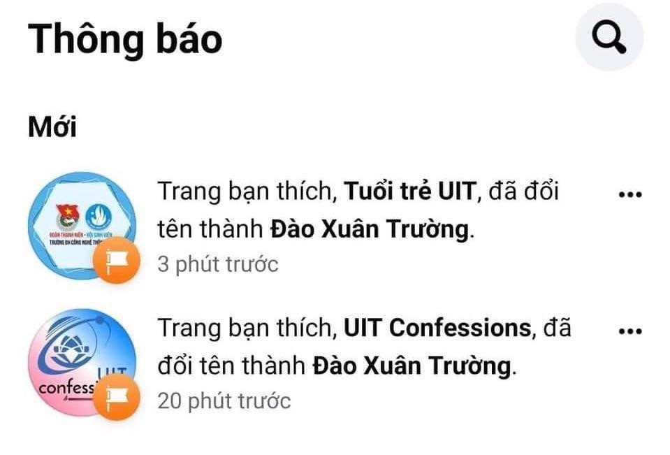Trường ĐH Công nghệ thông tin - ĐHQG TP.HCM bị đổi tên trang Confessions và trang dành cho công tác Đoàn - Hội. Ảnh chụp màn hình