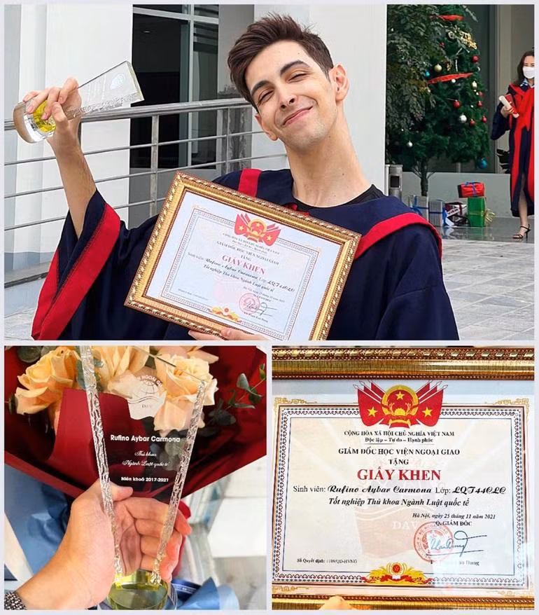 Trong bài post thông báo thành tích "khủng" này, Rufino Aybar đã dành nhiều lời cảm ơn tới thầy cô, bạn bè, gia đình vì đã giúp đỡ, tạo điều kiện để anh có thể phát huy khả năng, đạt được mục tiêu học tập đã đề ra. Nguồn: FBNV