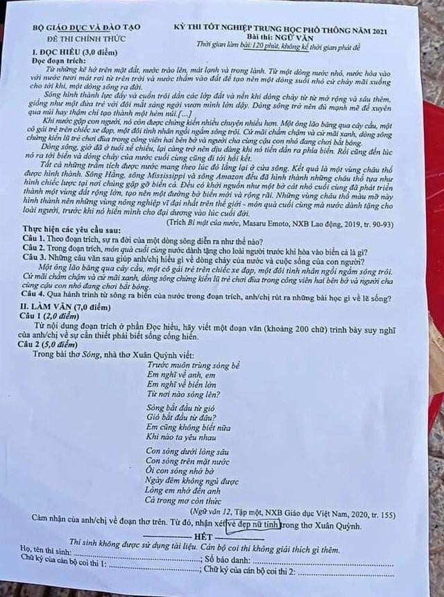Trong kỳ thi vừa qua, dù nằm trong chương trình song tác phẩm Sóng của Xuân Quỳnh vẫn khiến nhiều thí sinh "trật tủ" vì dự đoán đề thi ra vào tác phẩm văn xuôi.