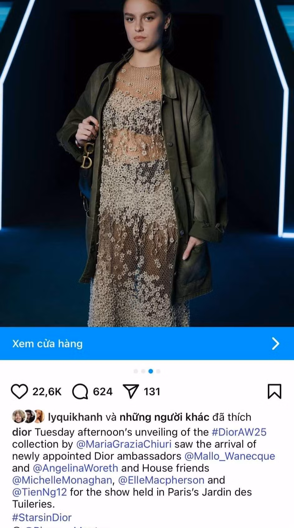 Ảnh Hoa hậu Thùy Tiên xuất hiện trở lại trên fanpage 20 triệu người theo dõi của Dior. Cô cũng được gắn thẻ tài khoản trên Instagram của Dior. Ảnh: Dior. Ảnh Hoa hậu Thùy Tiên xuất hiện trở lại trên fanpage 20 triệu người theo dõi của Dior. Cô cũng được gắn thẻ tài khoản trên Instagram của Dior. Ảnh: Dior.