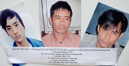 Các đối tượng Dũng, Hùng, Thụ tại Cơ quan điều tra 